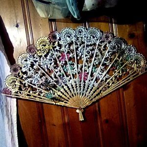 Burwood vintage floral fan ''4402" wall decor